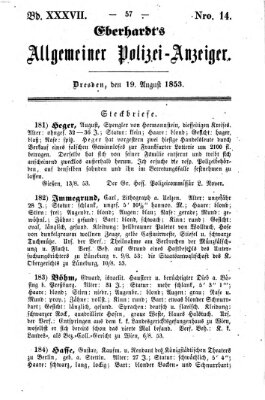 Eberhardt's allgemeiner Polizei-Anzeiger (Allgemeiner Polizei-Anzeiger) Freitag 19. August 1853