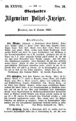 Eberhardt's allgemeiner Polizei-Anzeiger (Allgemeiner Polizei-Anzeiger) Donnerstag 6. Oktober 1853