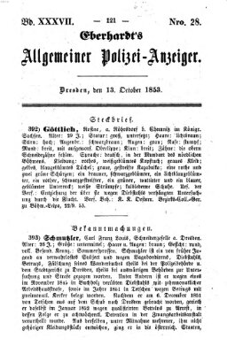 Eberhardt's allgemeiner Polizei-Anzeiger (Allgemeiner Polizei-Anzeiger) Donnerstag 13. Oktober 1853