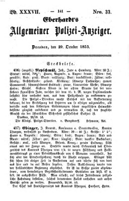 Eberhardt's allgemeiner Polizei-Anzeiger (Allgemeiner Polizei-Anzeiger) Samstag 29. Oktober 1853