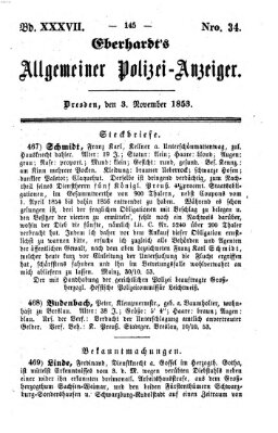 Eberhardt's allgemeiner Polizei-Anzeiger (Allgemeiner Polizei-Anzeiger) Donnerstag 3. November 1853