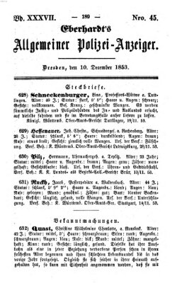 Eberhardt's allgemeiner Polizei-Anzeiger (Allgemeiner Polizei-Anzeiger) Samstag 10. Dezember 1853