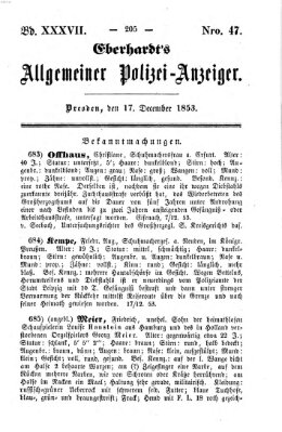 Eberhardt's allgemeiner Polizei-Anzeiger (Allgemeiner Polizei-Anzeiger) Samstag 17. Dezember 1853