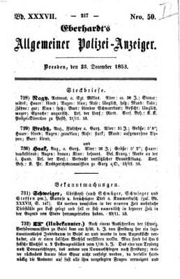 Eberhardt's allgemeiner Polizei-Anzeiger (Allgemeiner Polizei-Anzeiger) Freitag 23. Dezember 1853