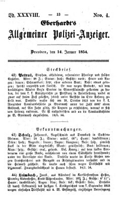 Eberhardt's allgemeiner Polizei-Anzeiger (Allgemeiner Polizei-Anzeiger) Samstag 14. Januar 1854