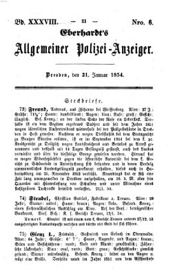 Eberhardt's allgemeiner Polizei-Anzeiger (Allgemeiner Polizei-Anzeiger) Samstag 21. Januar 1854