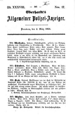 Eberhardt's allgemeiner Polizei-Anzeiger (Allgemeiner Polizei-Anzeiger) Donnerstag 2. März 1854