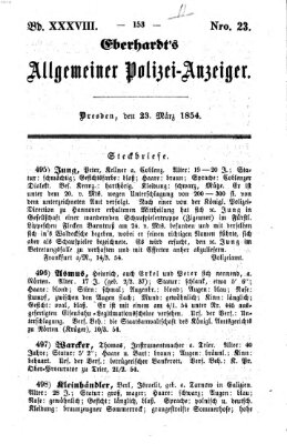 Eberhardt's allgemeiner Polizei-Anzeiger (Allgemeiner Polizei-Anzeiger) Donnerstag 23. März 1854