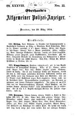 Eberhardt's allgemeiner Polizei-Anzeiger (Allgemeiner Polizei-Anzeiger) Mittwoch 29. März 1854