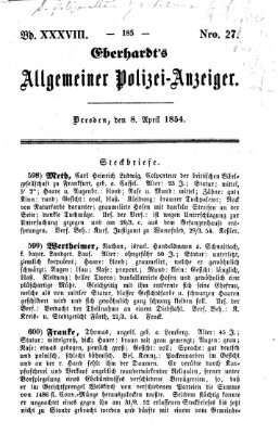 Eberhardt's allgemeiner Polizei-Anzeiger (Allgemeiner Polizei-Anzeiger) Samstag 8. April 1854