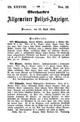 Eberhardt's allgemeiner Polizei-Anzeiger (Allgemeiner Polizei-Anzeiger) Montag 10. April 1854