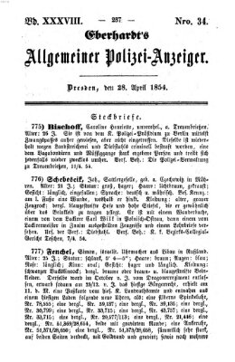 Eberhardt's allgemeiner Polizei-Anzeiger (Allgemeiner Polizei-Anzeiger) Freitag 28. April 1854