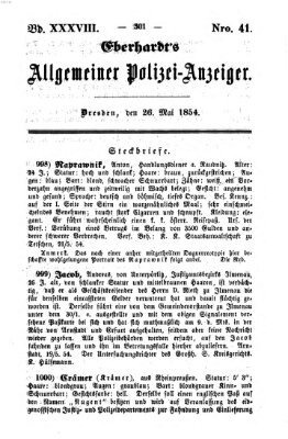 Eberhardt's allgemeiner Polizei-Anzeiger (Allgemeiner Polizei-Anzeiger) Freitag 26. Mai 1854