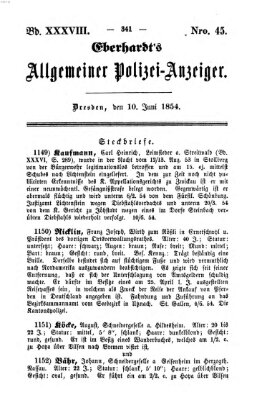 Eberhardt's allgemeiner Polizei-Anzeiger (Allgemeiner Polizei-Anzeiger) Samstag 10. Juni 1854