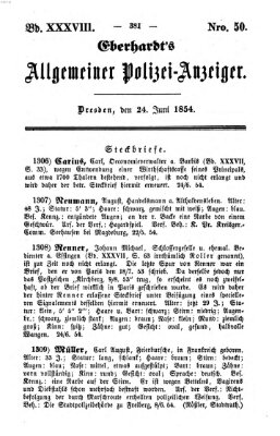 Eberhardt's allgemeiner Polizei-Anzeiger (Allgemeiner Polizei-Anzeiger) Samstag 24. Juni 1854