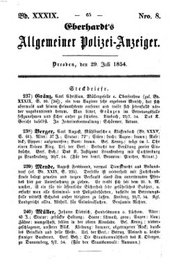 Eberhardt's allgemeiner Polizei-Anzeiger (Allgemeiner Polizei-Anzeiger) Samstag 29. Juli 1854