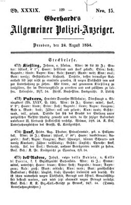 Eberhardt's allgemeiner Polizei-Anzeiger (Allgemeiner Polizei-Anzeiger) Donnerstag 24. August 1854