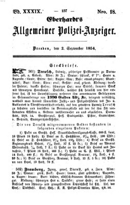 Eberhardt's allgemeiner Polizei-Anzeiger (Allgemeiner Polizei-Anzeiger) Samstag 2. September 1854