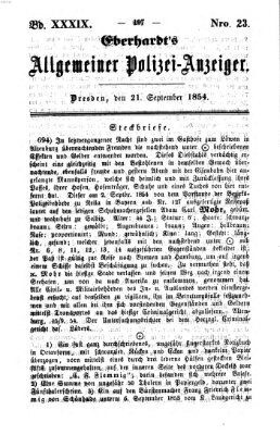 Eberhardt's allgemeiner Polizei-Anzeiger (Allgemeiner Polizei-Anzeiger) Donnerstag 21. September 1854