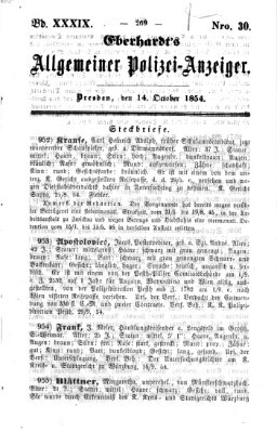 Eberhardt's allgemeiner Polizei-Anzeiger (Allgemeiner Polizei-Anzeiger) Samstag 14. Oktober 1854