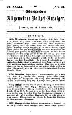 Eberhardt's allgemeiner Polizei-Anzeiger (Allgemeiner Polizei-Anzeiger) Samstag 28. Oktober 1854