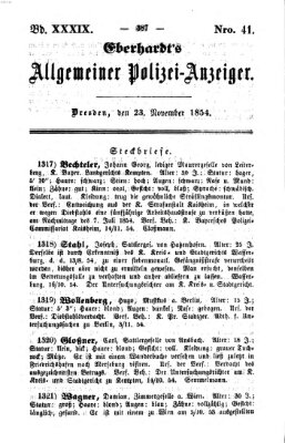 Eberhardt's allgemeiner Polizei-Anzeiger (Allgemeiner Polizei-Anzeiger) Donnerstag 23. November 1854