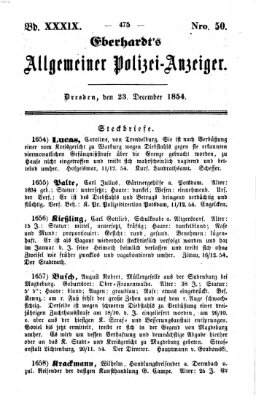 Eberhardt's allgemeiner Polizei-Anzeiger (Allgemeiner Polizei-Anzeiger) Samstag 23. Dezember 1854