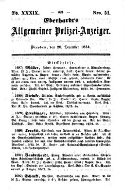 Eberhardt's allgemeiner Polizei-Anzeiger (Allgemeiner Polizei-Anzeiger) Donnerstag 28. Dezember 1854