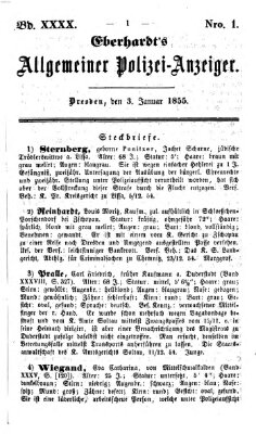 Eberhardt's allgemeiner Polizei-Anzeiger (Allgemeiner Polizei-Anzeiger) Mittwoch 3. Januar 1855