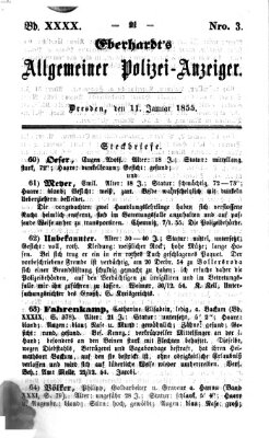 Eberhardt's allgemeiner Polizei-Anzeiger (Allgemeiner Polizei-Anzeiger) Donnerstag 11. Januar 1855