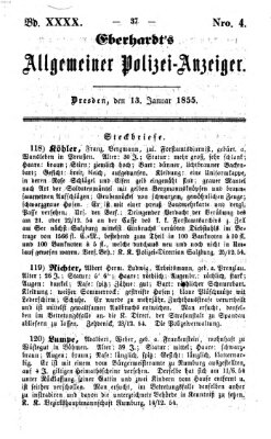 Eberhardt's allgemeiner Polizei-Anzeiger (Allgemeiner Polizei-Anzeiger) Samstag 13. Januar 1855