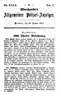 Eberhardt's allgemeiner Polizei-Anzeiger (Allgemeiner Polizei-Anzeiger) Donnerstag 25. Januar 1855