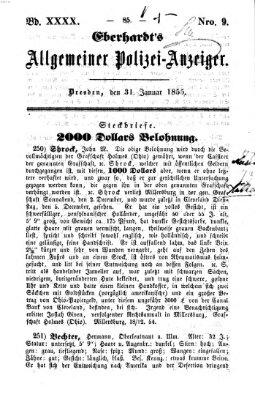 Eberhardt's allgemeiner Polizei-Anzeiger (Allgemeiner Polizei-Anzeiger) Mittwoch 31. Januar 1855