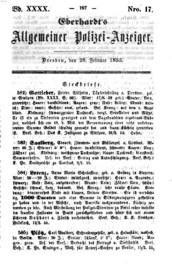 Eberhardt's allgemeiner Polizei-Anzeiger (Allgemeiner Polizei-Anzeiger) Mittwoch 28. Februar 1855