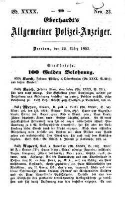 Eberhardt's allgemeiner Polizei-Anzeiger (Allgemeiner Polizei-Anzeiger) Donnerstag 22. März 1855