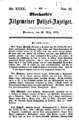 Eberhardt's allgemeiner Polizei-Anzeiger (Allgemeiner Polizei-Anzeiger) Donnerstag 29. März 1855