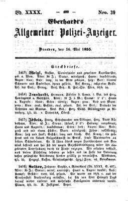 Eberhardt's allgemeiner Polizei-Anzeiger (Allgemeiner Polizei-Anzeiger) Mittwoch 16. Mai 1855