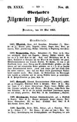 Eberhardt's allgemeiner Polizei-Anzeiger (Allgemeiner Polizei-Anzeiger) Samstag 19. Mai 1855