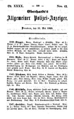 Eberhardt's allgemeiner Polizei-Anzeiger (Allgemeiner Polizei-Anzeiger) Donnerstag 31. Mai 1855