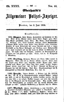 Eberhardt's allgemeiner Polizei-Anzeiger (Allgemeiner Polizei-Anzeiger) Samstag 2. Juni 1855