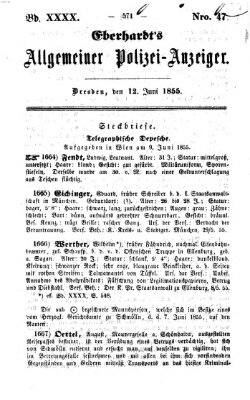 Eberhardt's allgemeiner Polizei-Anzeiger (Allgemeiner Polizei-Anzeiger) Dienstag 12. Juni 1855