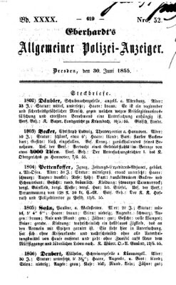 Eberhardt's allgemeiner Polizei-Anzeiger (Allgemeiner Polizei-Anzeiger) Samstag 30. Juni 1855