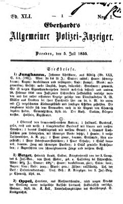 Eberhardt's allgemeiner Polizei-Anzeiger (Allgemeiner Polizei-Anzeiger) Donnerstag 5. Juli 1855