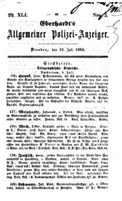 Eberhardt's allgemeiner Polizei-Anzeiger (Allgemeiner Polizei-Anzeiger) Donnerstag 19. Juli 1855