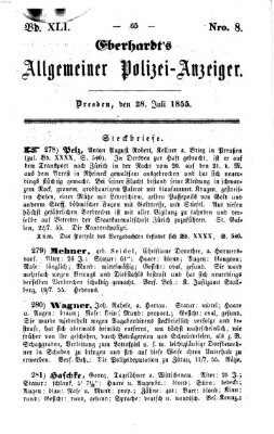 Eberhardt's allgemeiner Polizei-Anzeiger (Allgemeiner Polizei-Anzeiger) Samstag 28. Juli 1855