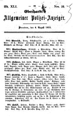 Eberhardt's allgemeiner Polizei-Anzeiger (Allgemeiner Polizei-Anzeiger) Samstag 4. August 1855