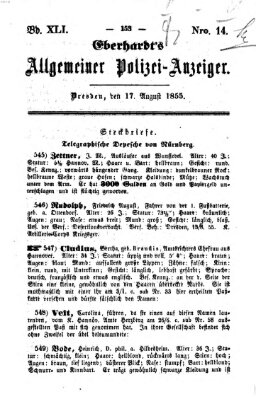 Eberhardt's allgemeiner Polizei-Anzeiger (Allgemeiner Polizei-Anzeiger) Freitag 17. August 1855