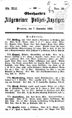 Eberhardt's allgemeiner Polizei-Anzeiger (Allgemeiner Polizei-Anzeiger) Freitag 7. September 1855