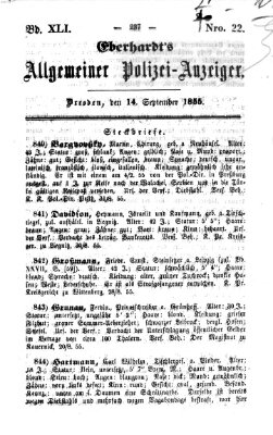 Eberhardt's allgemeiner Polizei-Anzeiger (Allgemeiner Polizei-Anzeiger) Freitag 14. September 1855