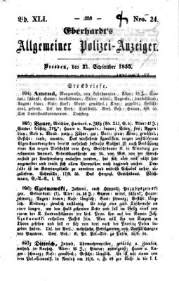 Eberhardt's allgemeiner Polizei-Anzeiger (Allgemeiner Polizei-Anzeiger) Freitag 21. September 1855